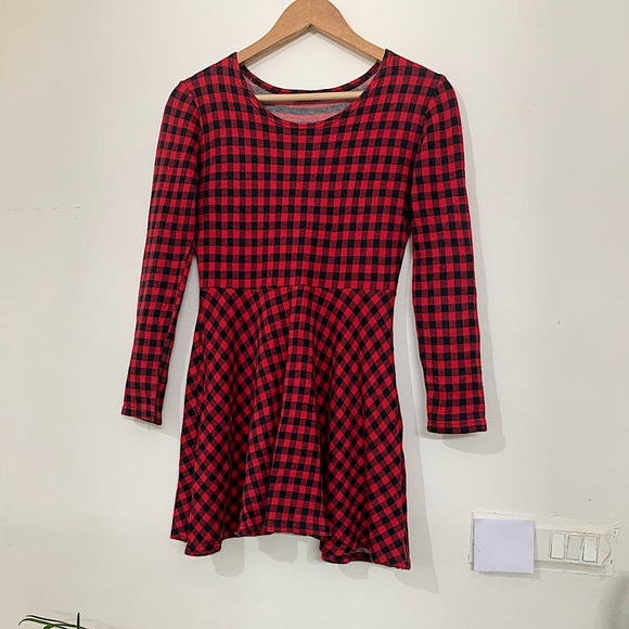 Red Plaid Dress - Picture 3 of 5